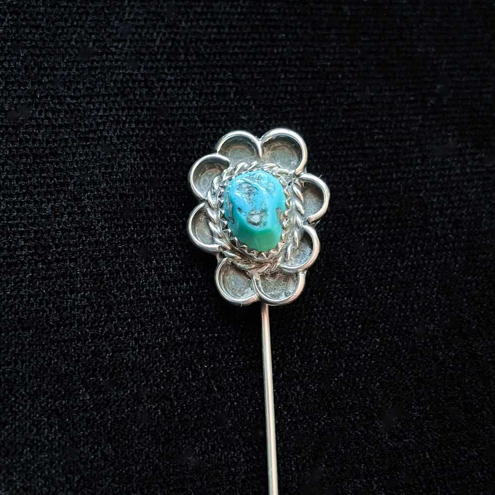 Vintage Silver Turquoise Southwestern Stick Pin/B… - image 5