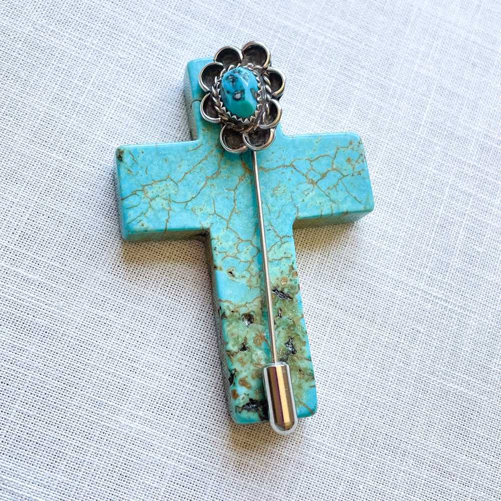 Vintage Silver Turquoise Southwestern Stick Pin/B… - image 6