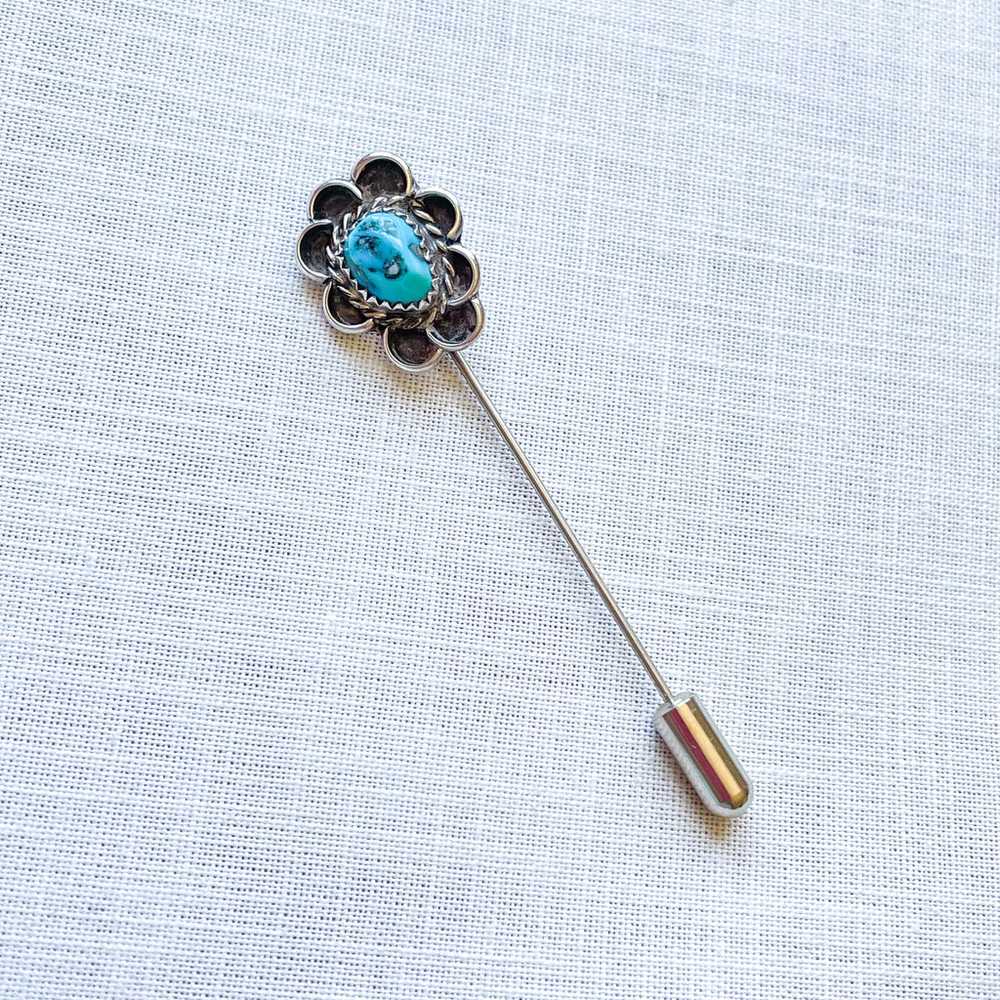 Vintage Silver Turquoise Southwestern Stick Pin/B… - image 7