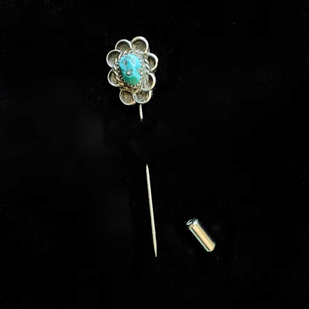 Vintage Silver Turquoise Southwestern Stick Pin/B… - image 8