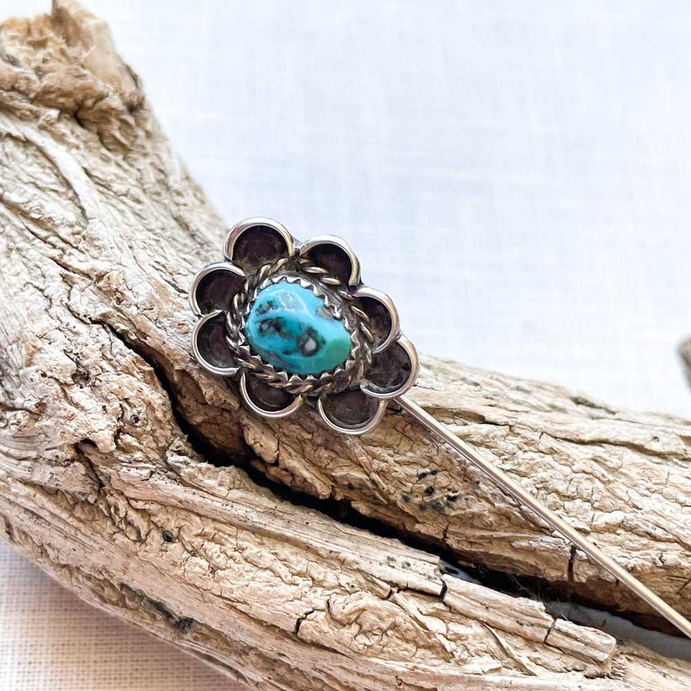 Vintage Silver Turquoise Southwestern Stick Pin/B… - image 9