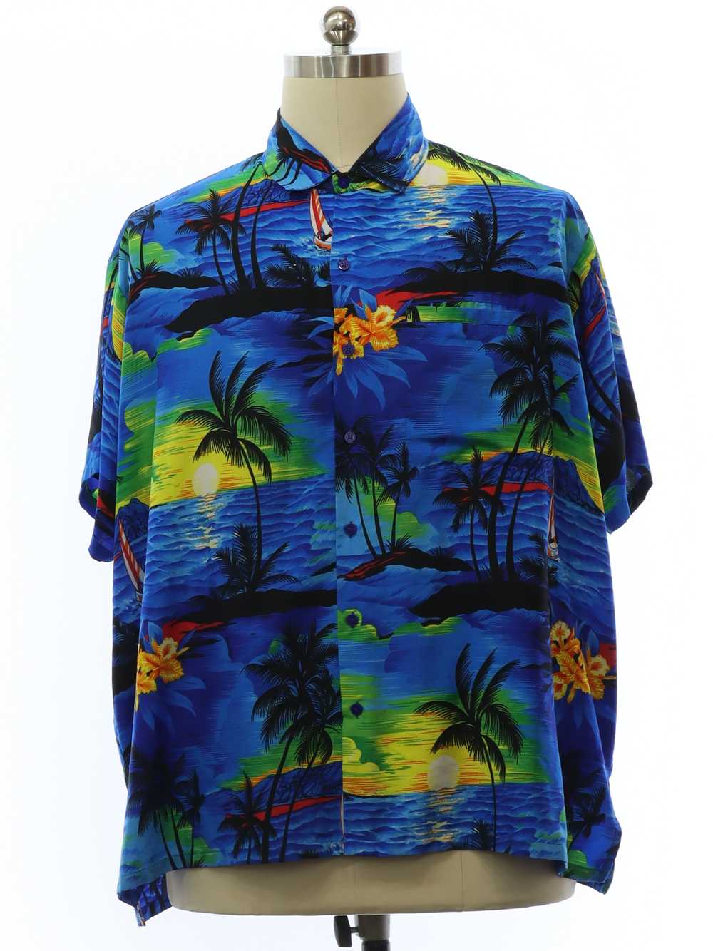 1990's Unreadable Label Mens Hawaiian Shirt - image 1