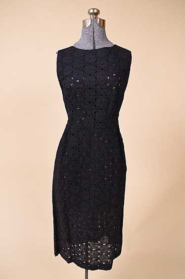 Black 50s Eyelet Dress By Puritan, M
