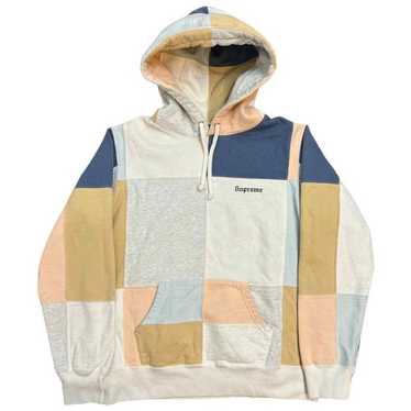 SUPREME FW17 Patchwork Hooded Sweatshirt (ステッカー付き) Supreme Patchwork Hooded Sweatshirt (FW17) - $188