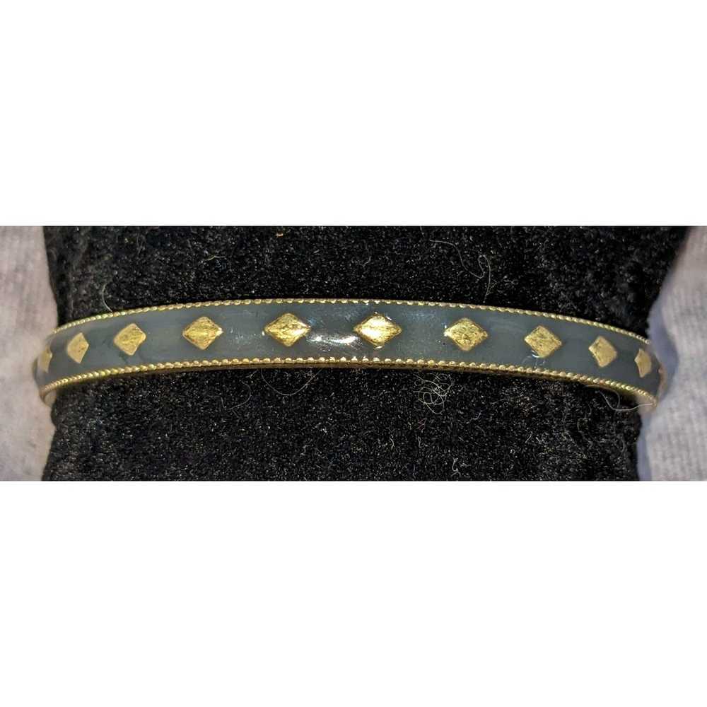 Other Lia Sophia Grey And Gold Enamel Bangle Brac… - image 3