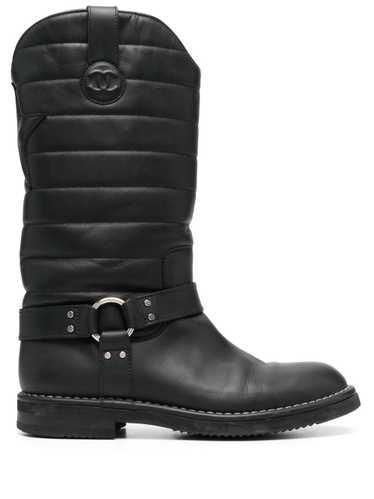 CHANEL Pre-Owned 2010 CC quilted knee-high boots … - image 1