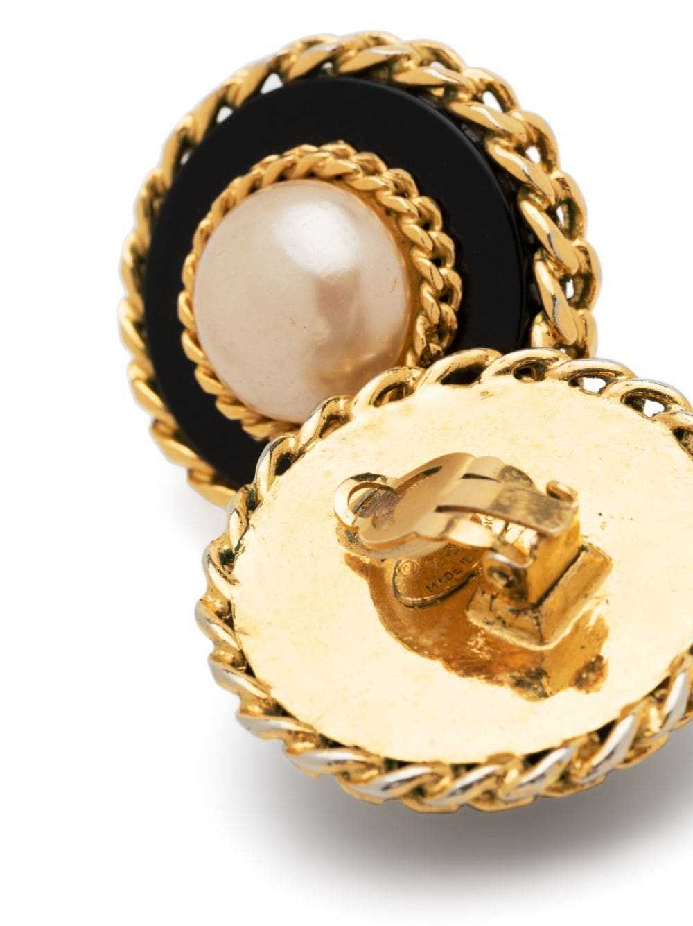 CHANEL Pre-Owned 1986 faux-pearl clip-on earrings… - image 3