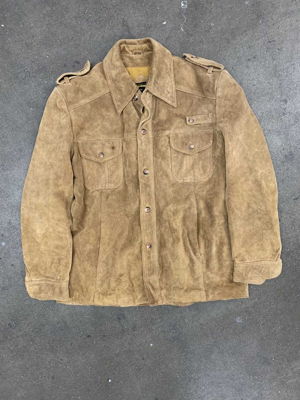 Leather Jacket × Vintage Vintage 1970s Suede Leat… - image 4