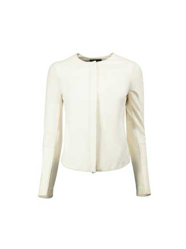 Vince Cream Leather Fitted Jacket