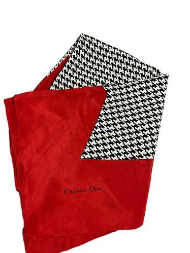 Christian Dior Monsieur Black w/ Red & Silver Square Cummerbund & Bow  Tie Set