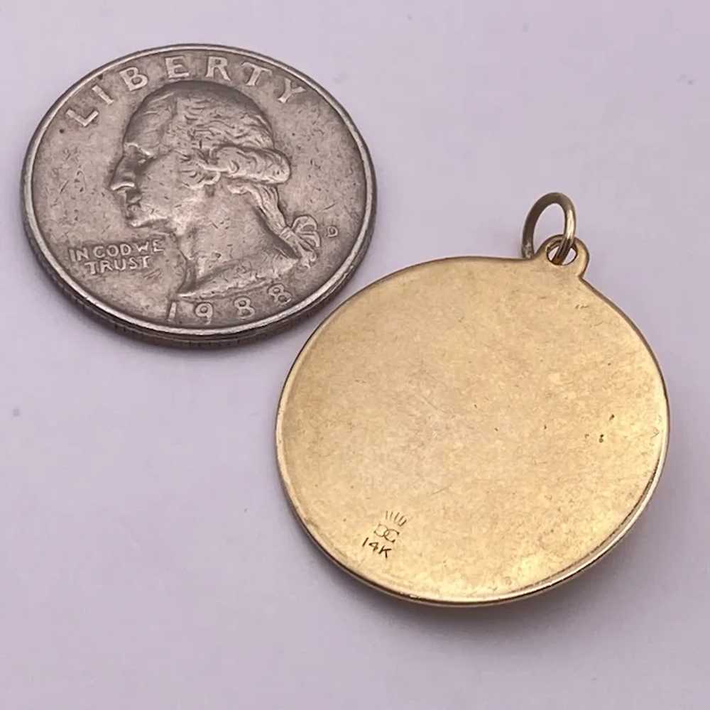 Happy Birthday Jeweled Vintage Charm 14K Gold - image 2
