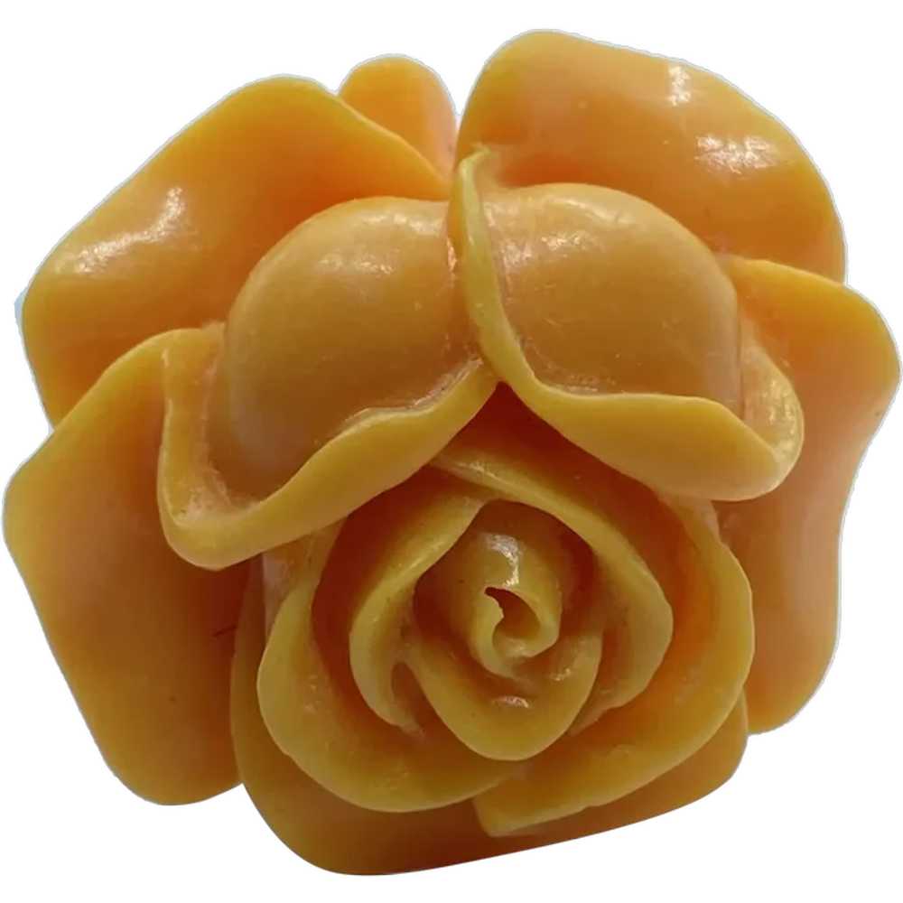 Gorgeous Vintage Orange Celluloid Rose / Flower A… - image 1