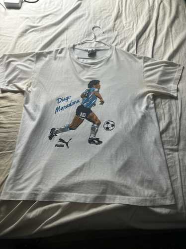 Designium Messi Tibute to Diego Maradona Newell's Old Boys Signed Rare T Shirt, Adult Unisex, Size: 2XL, White