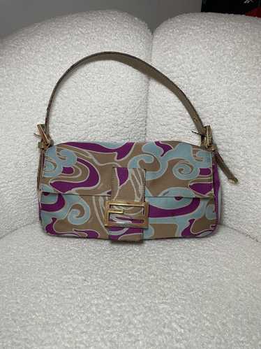 Fendi Fendi Multi-color Swirl Print Baguette Bag