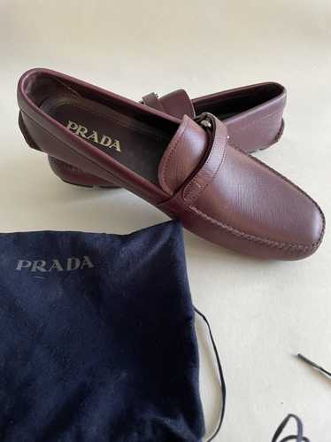 Prada Prada Saffiano Burgandy Loafers /drivers