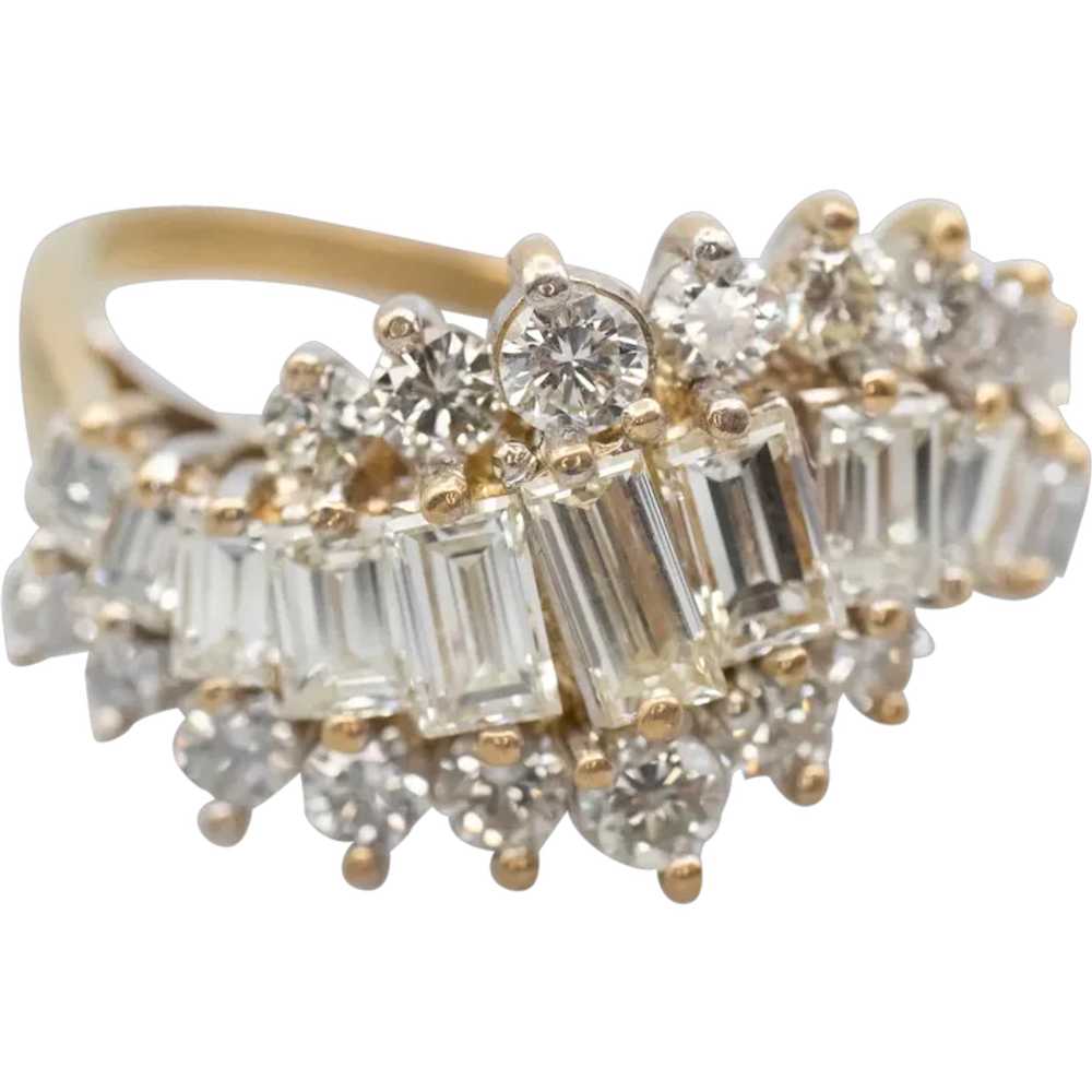 Vintage 18-Karat Gold Diamond Cocktail Ring - image 1