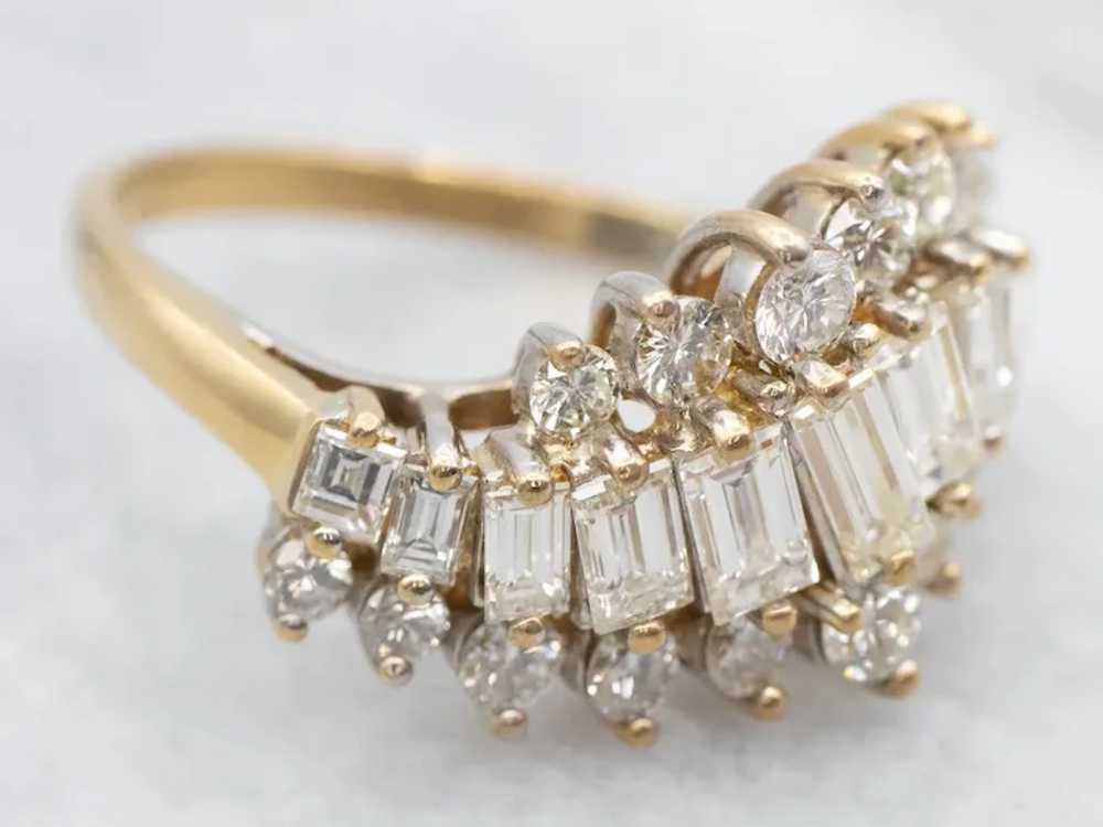 Vintage 18-Karat Gold Diamond Cocktail Ring - image 2