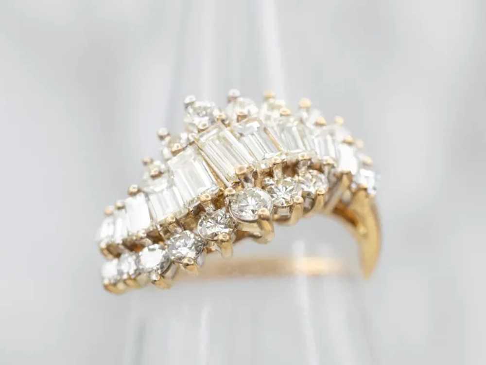 Vintage 18-Karat Gold Diamond Cocktail Ring - image 4