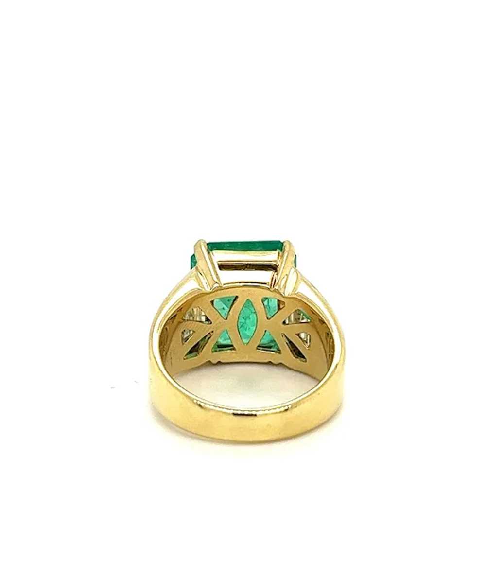Unisex 8.64 Carat Colombian Emerald & Baguette Di… - image 4