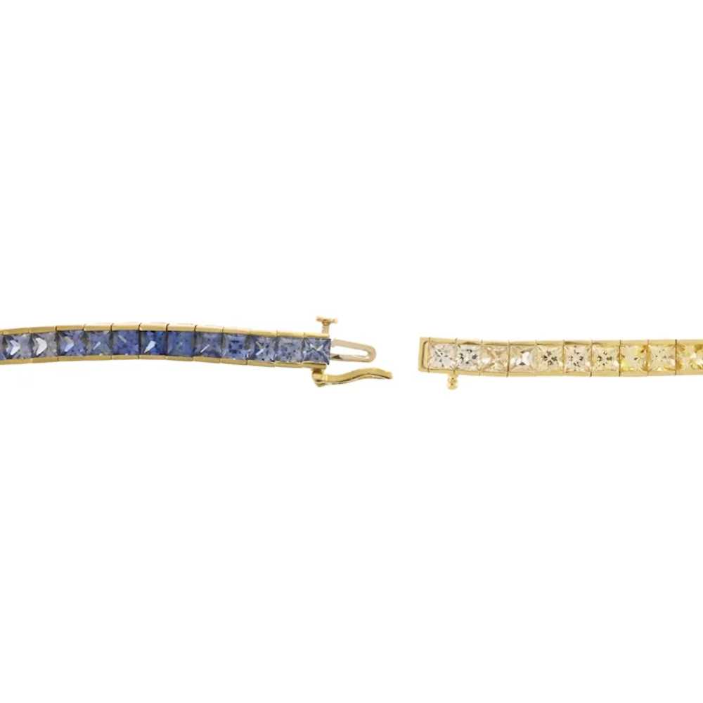 Fabulous Rainbow Gemstone Line Bracelet in 14k Ye… - image 4