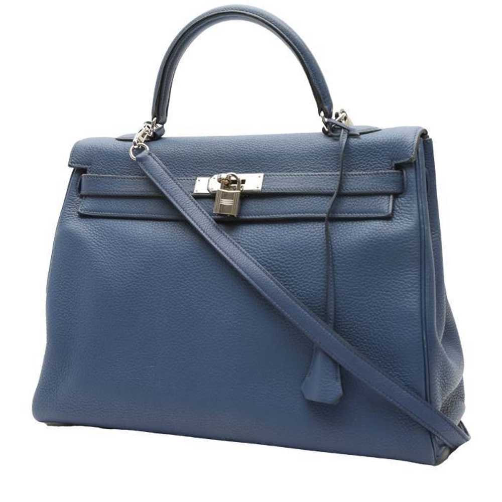 Hermès Kelly 35 cm handbag in blue togo leather C… - image 1