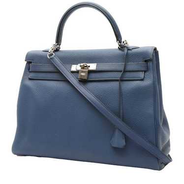 Hermès Kelly 35 cm handbag in blue togo leather C… - image 1