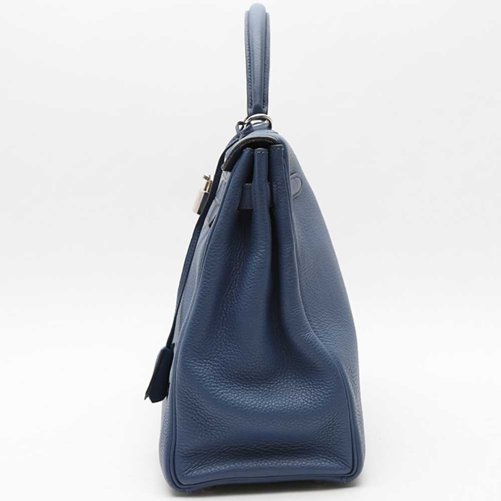 Hermès Kelly 35 cm handbag in blue togo leather C… - image 7