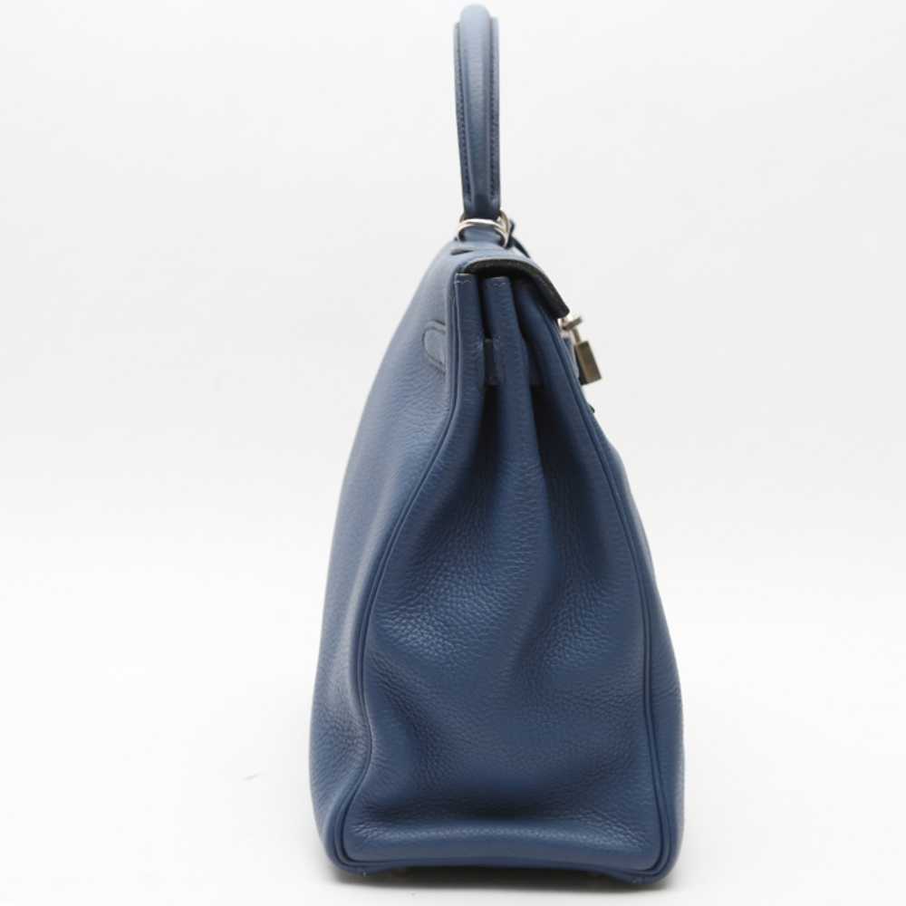 Hermès Kelly 35 cm handbag in blue togo leather C… - image 8