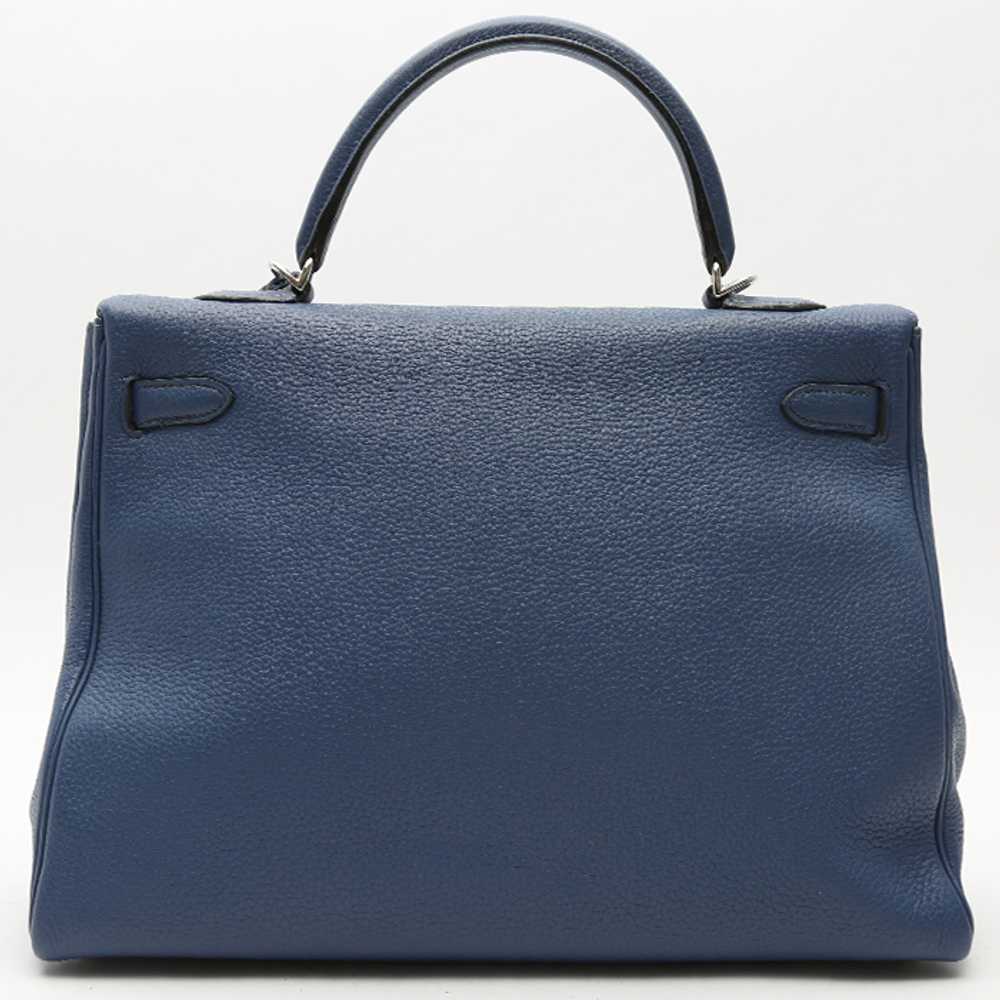 Hermès Kelly 35 cm handbag in blue togo leather C… - image 9