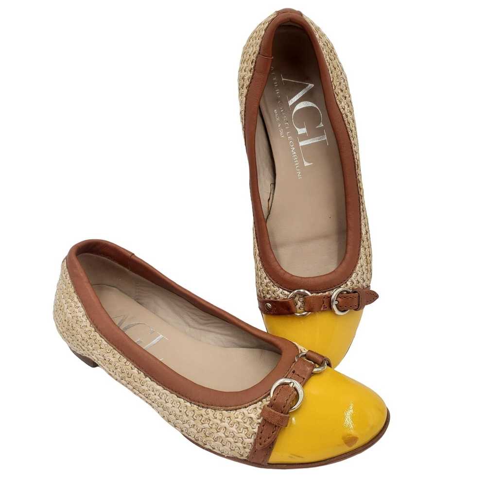 AGL AGL Italy Women's 5.5 yellow brown leather ba… - image 9