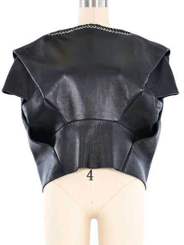 Balenciaga Grommet Trim Leather Top