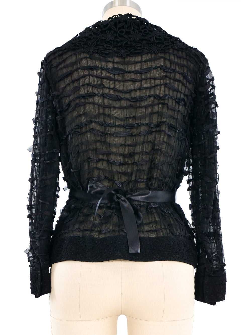 Dolce And Gabbana Lace Trimmed Silk Chiffon Jacket - image 4