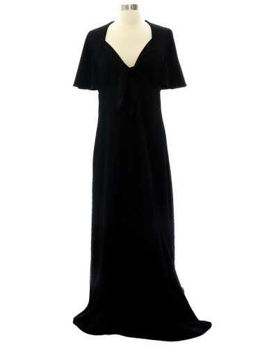 1970's Fritzi Black Maxi Dress