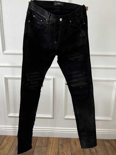 Amiri Aged Black & Paint Drip 'Core Logo' Jeans