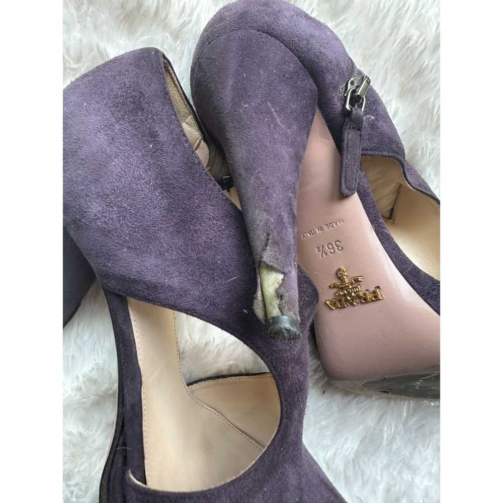 Prada Authentic Prada purple suede side zip closu… - image 4