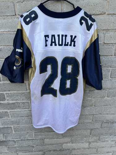Vintage St Louis Rams Jersey Mens 2XL Blue Faulk Nike Team NFL