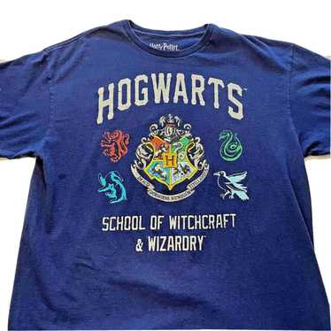 Universal Studios Harry Potter Blue Graphic T Shi… - image 1