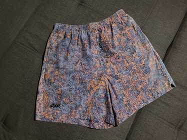 Vintage Asics Glanz Shiny Nylon Vintage Retro Sprinter Shorts Pants Blue 