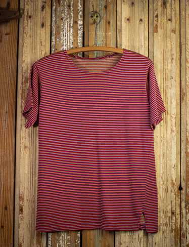 Vintage Vintage Striped T Shirt 70s Red, Blue, an… - image 1