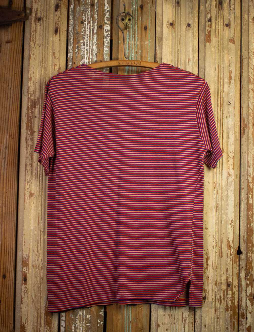 Vintage Vintage Striped T Shirt 70s Red, Blue, an… - image 2