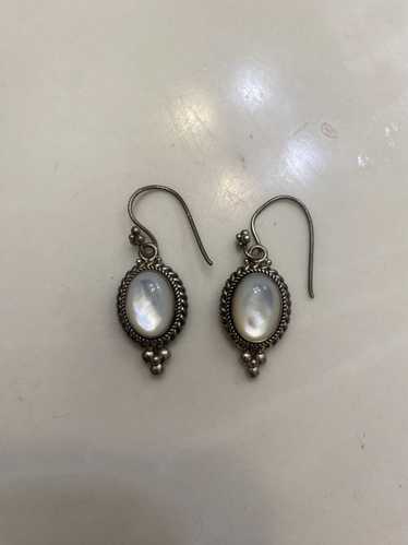 Vintage 925 silver white topaz earrings