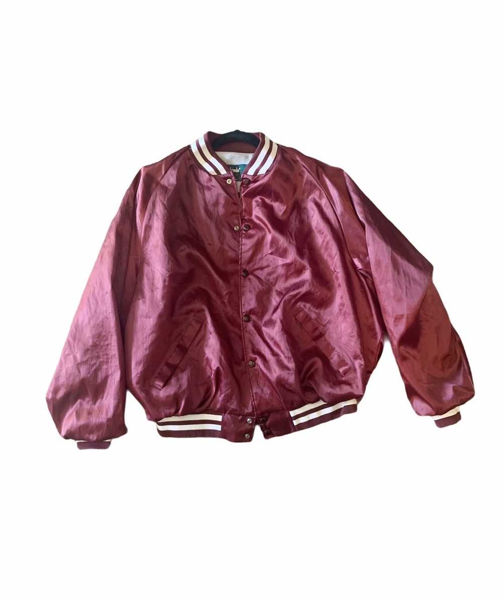 Vintage Vintage maroon varsity/bomber jacket - image 1