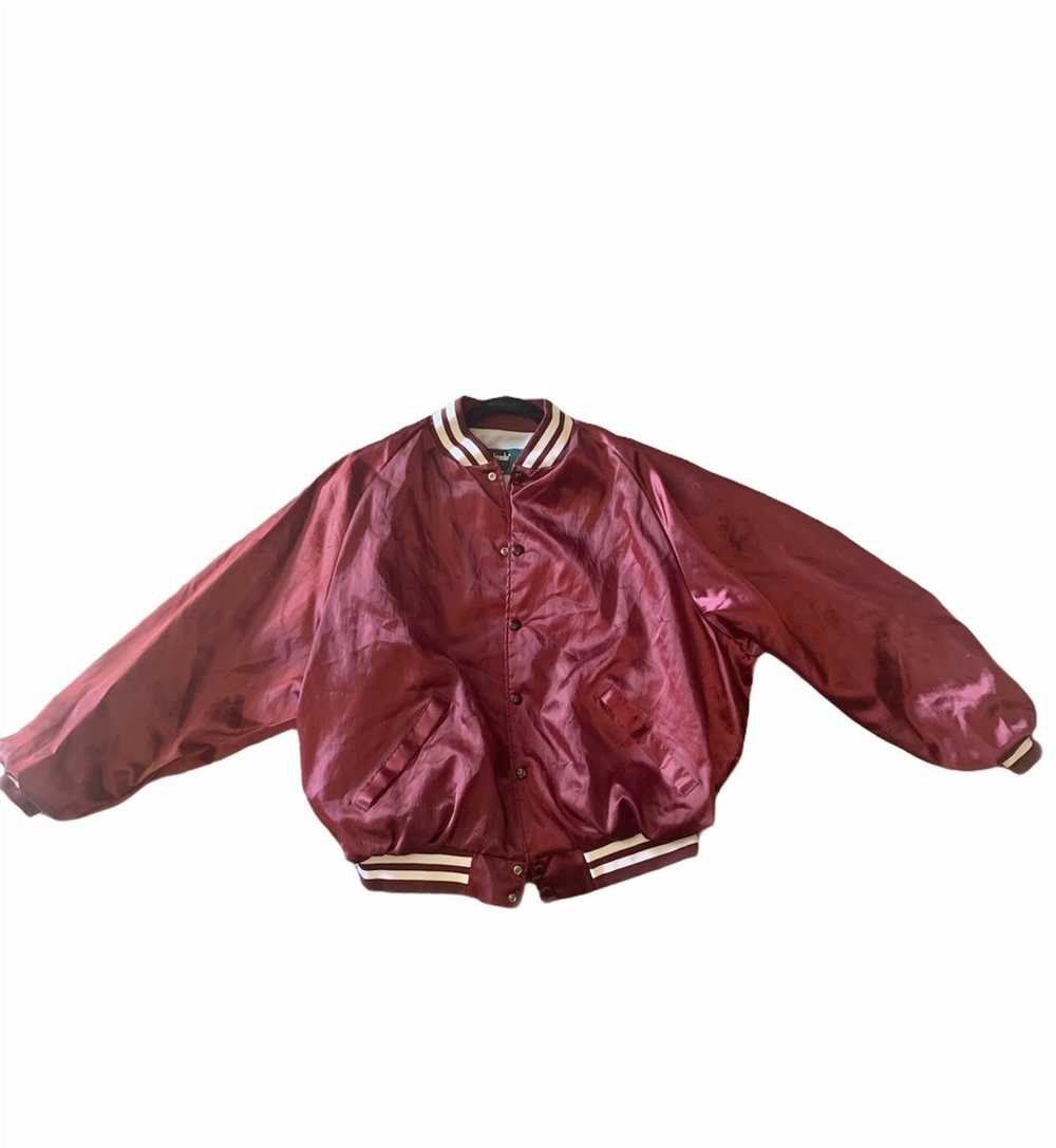 Vintage Vintage maroon varsity/bomber jacket - image 2