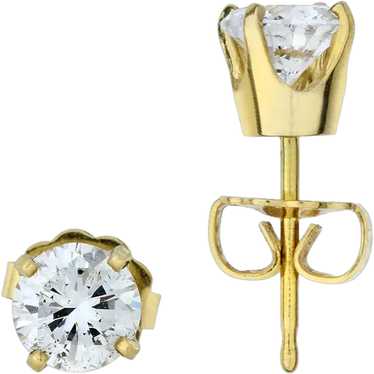 14K Yellow Gold 1.08ctw Natural Diamond Stud Earr… - image 1