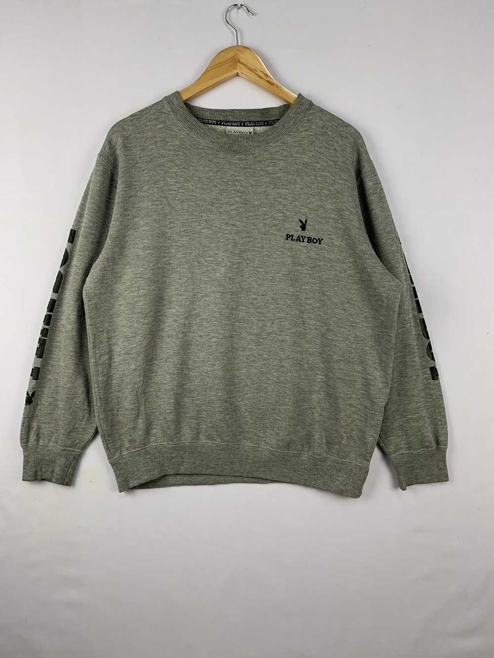 Playboy × Vintage Playboy Big Logo Sweatshirt Grey - image 3