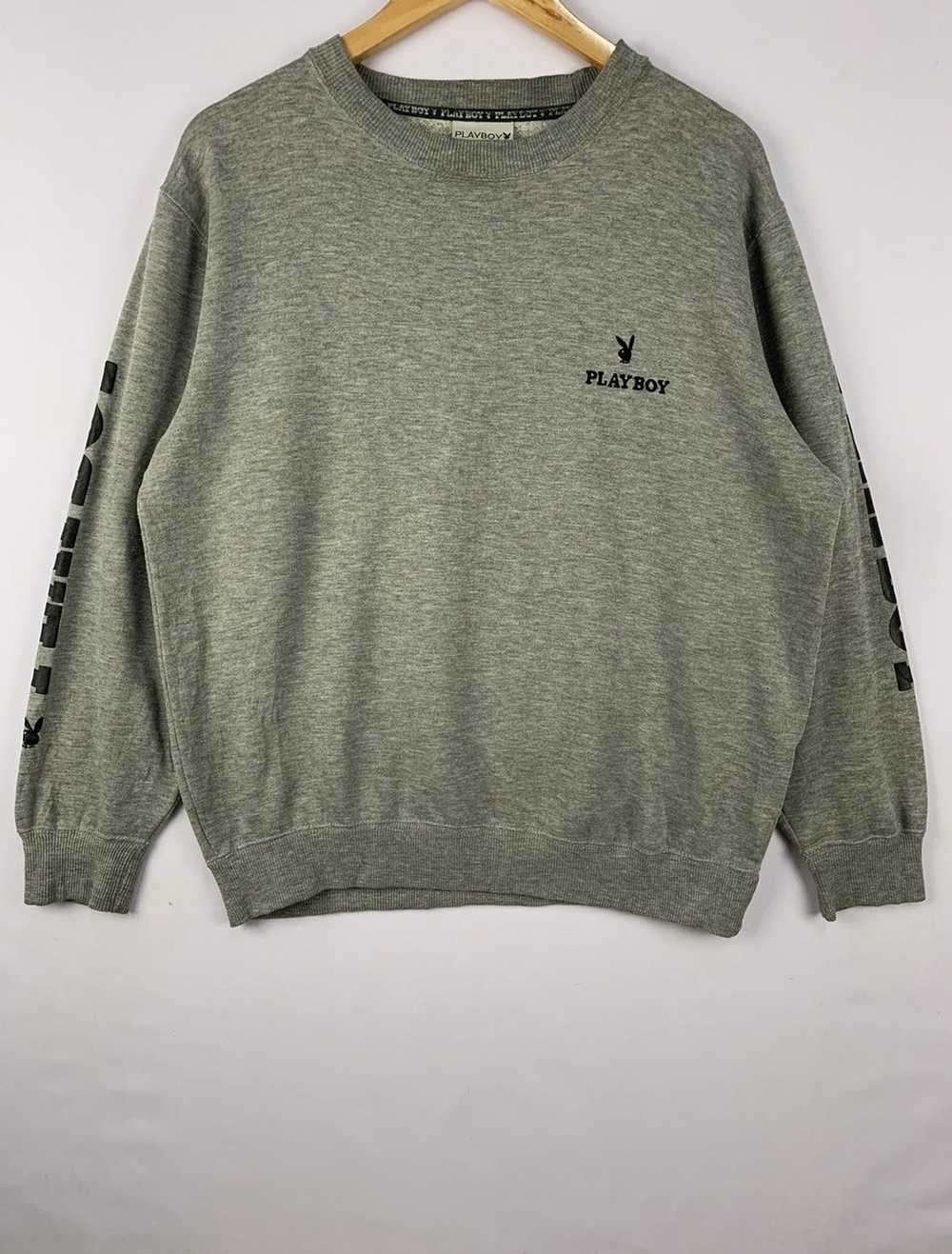 Playboy × Vintage Playboy Big Logo Sweatshirt Grey - image 4