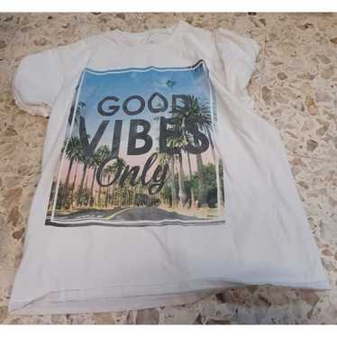 Streetwear Good Vibes Only Graphic Tee Medium Sho… - image 1