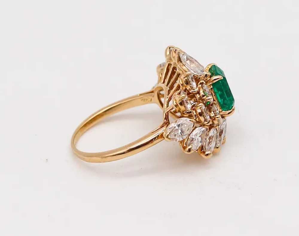 Certified Cluster Cocktail Ring In 18Kt Yellow Go… - image 3