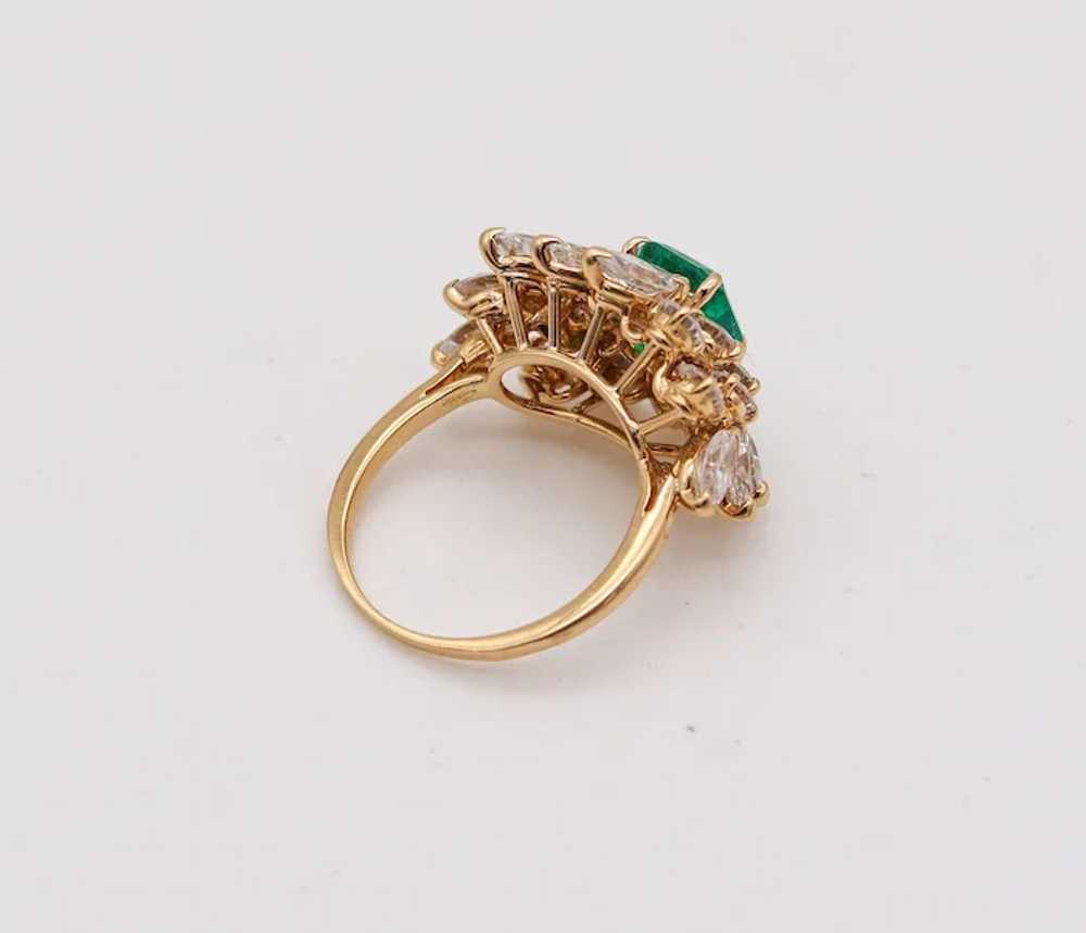 Certified Cluster Cocktail Ring In 18Kt Yellow Go… - image 5