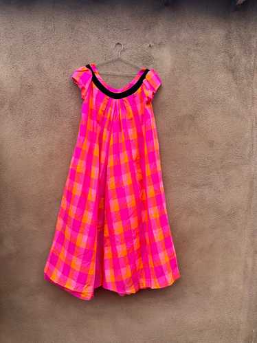 Andrade 1960's Pink Plaid Island Dress